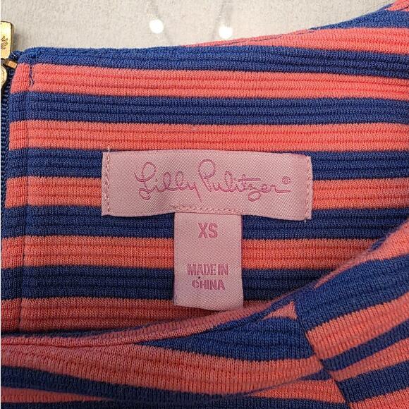 Lilly Pulitzer Women's Pink Blue Striped Charlene Dress SZ XS Preppy Classic - Picture 3 of 7